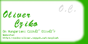 oliver cziko business card